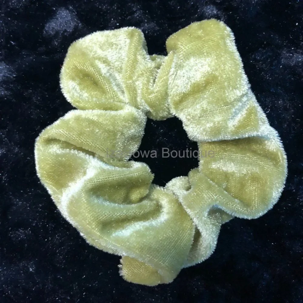 Moss Green Velvet Scrunchie   (kids)  SC2678  Handmade NWT Boutique